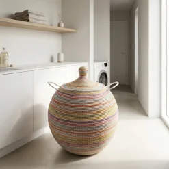 Alibaba vasketøjskurv - Megastor, MULTICOLOR striber