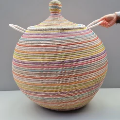 Alibaba vasketøjskurv - Megastor, MULTICOLOR striber