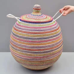 Alibaba vasketøjskurv - Stor, Multicolor, striber