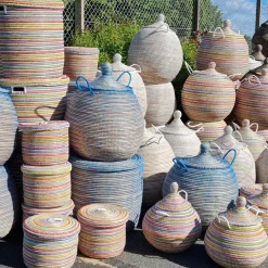 Alibaba vasketøjskurv - Stor, Multicolor, striber
