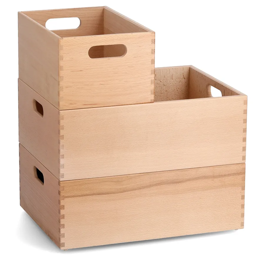 Anker opbevaringskasse i bøgetræ - 40x30 cm HØJ