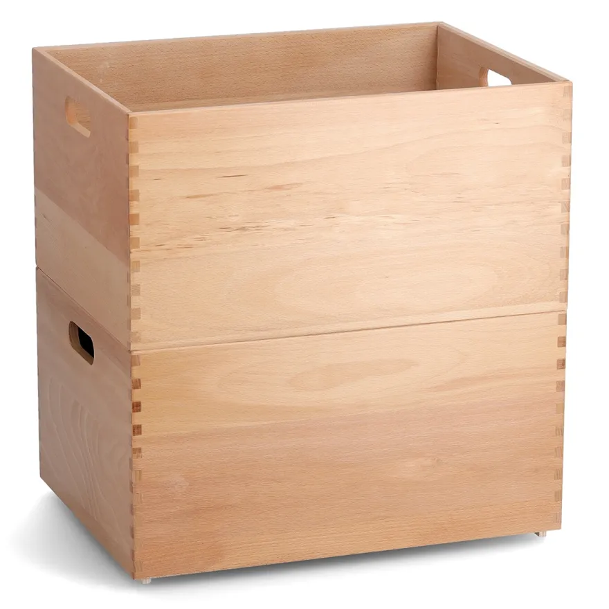 Anker opbevaringskasse i bøgetræ - 40x30 cm HØJ