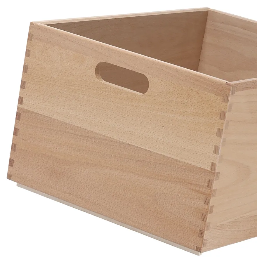 Anker opbevaringskasse i bøgetræ - 40x30 cm HØJ