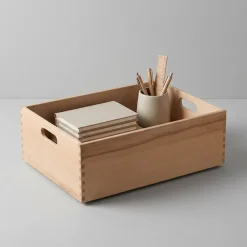 Anker opbevaringskasse i bøgetræ - 40x30 cm. LAV
