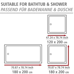 Badeforhæng - 180x200cm - YAK