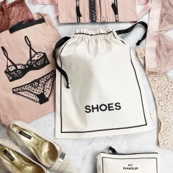 Bag All - Bomuldspose til sko - Shoes, creme