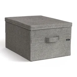 Bigso Box Gøteborg Stofkasse med låg - Large, Grå