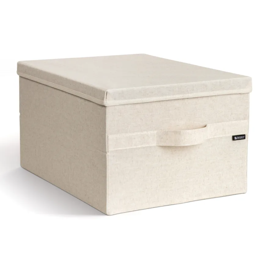 Bigso Box Gøteborg Stofkasse med låg - Large, Linen
