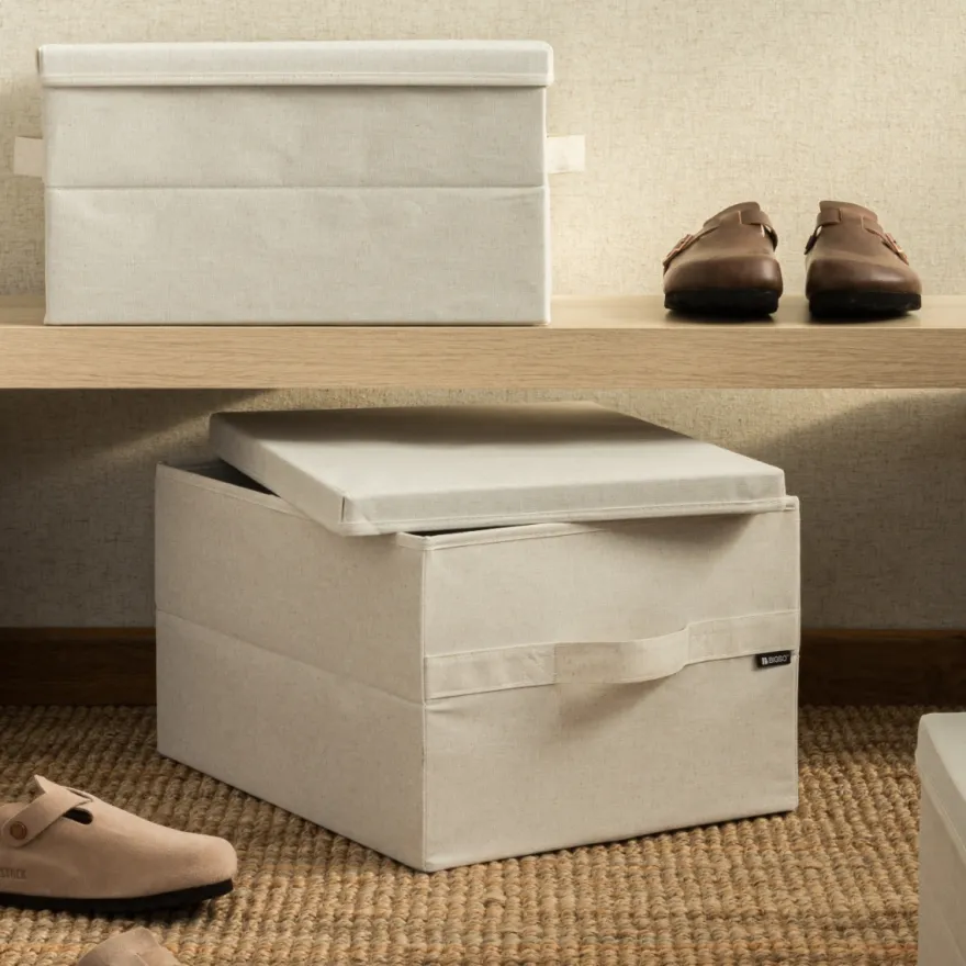 Bigso Box Gøteborg Stofkasse med låg - Large, Linen