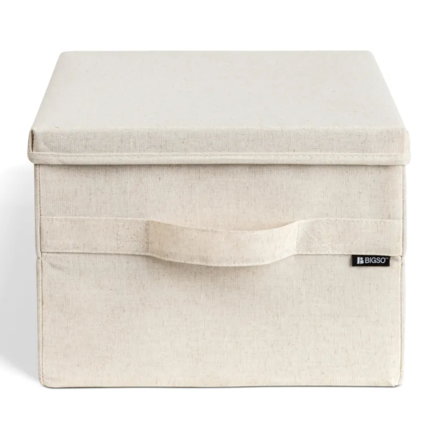 Bigso Box Gøteborg Stofkasse med låg - Medium, Linen