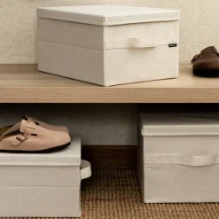 Bigso Box Gøteborg Stofkasse med låg - Medium, Linen