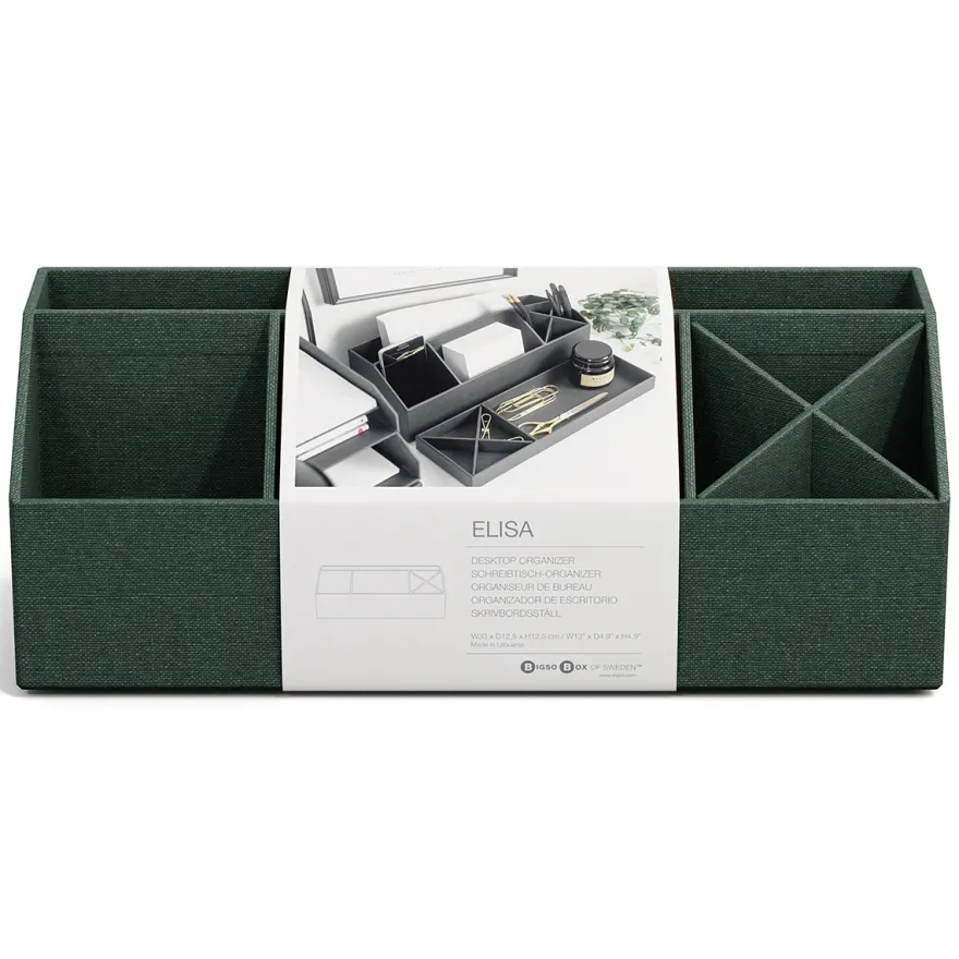 Bigso Box of Sweden - Elisa skrivebordsorganizer, Mørkegrøn
