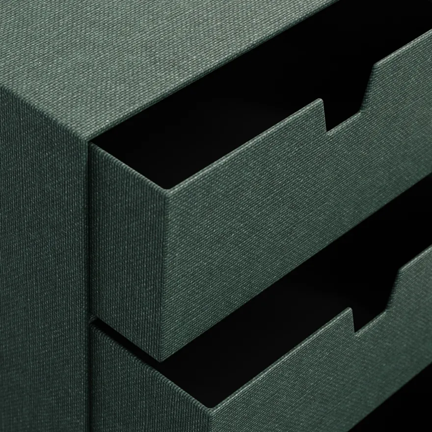 Bigso Box of Sweden - Ingrid - Skuffedarium - Mørkegrøn
