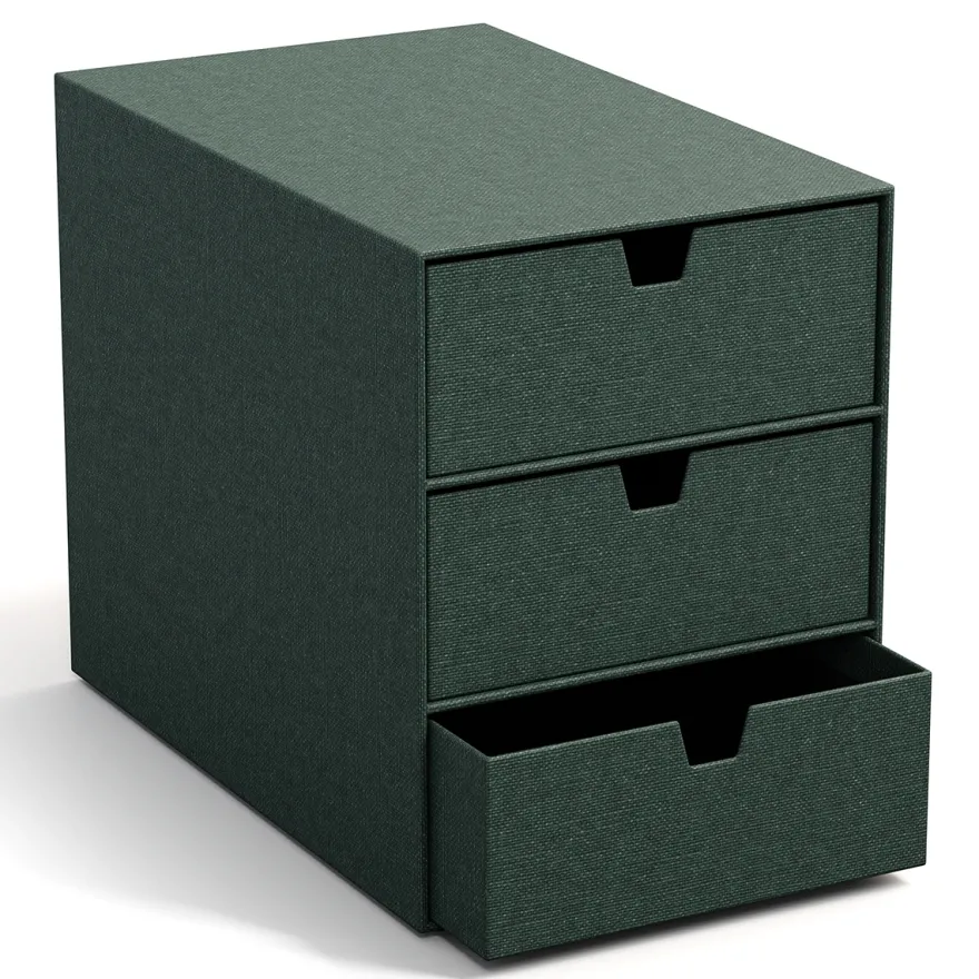 Bigso Box of Sweden - Ingrid - Skuffedarium - Mørkegrøn