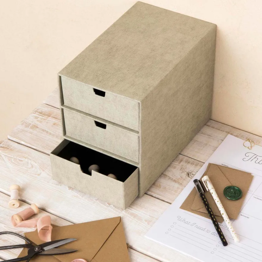Bigso Box of Sweden - Ingrid - Skuffedarium, Linen