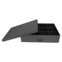 Bigso Box of Sweden - Jakob - Opbevaringskasse med 12 rum, Sort