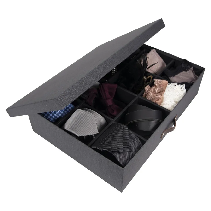 Bigso Box of Sweden - Jakob - Opbevaringskasse med 12 rum, Sort