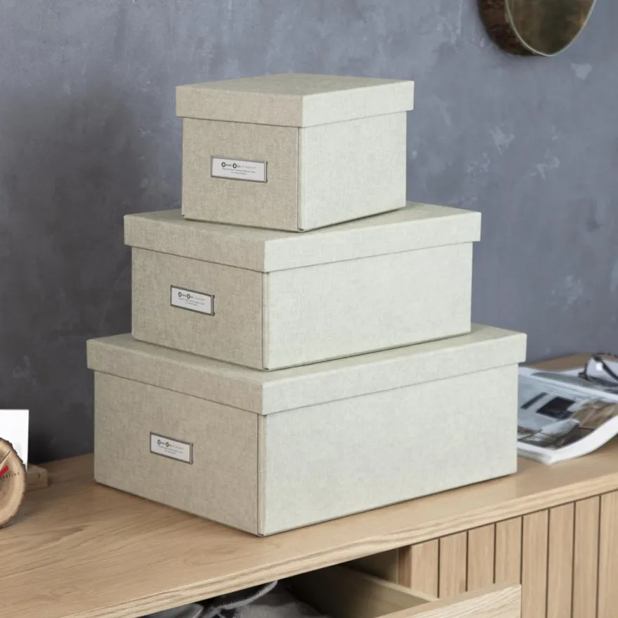 Bigso Box of Sweden - Opbevaringskasse Medium - Katia - Linen