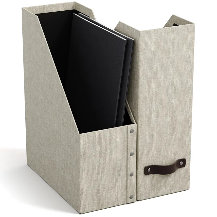 Bigso Box - William - Magasinholder, Linen. Sæt med 2 stk