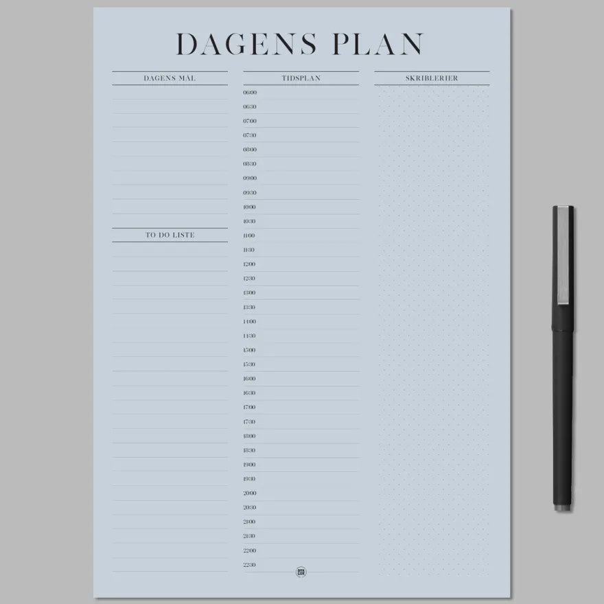Boxdelux blok A4 - Dagens plan - Colorcode, skyblue