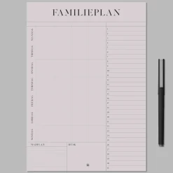Boxdelux blok A4 - Familieplan - Colorcode, rose