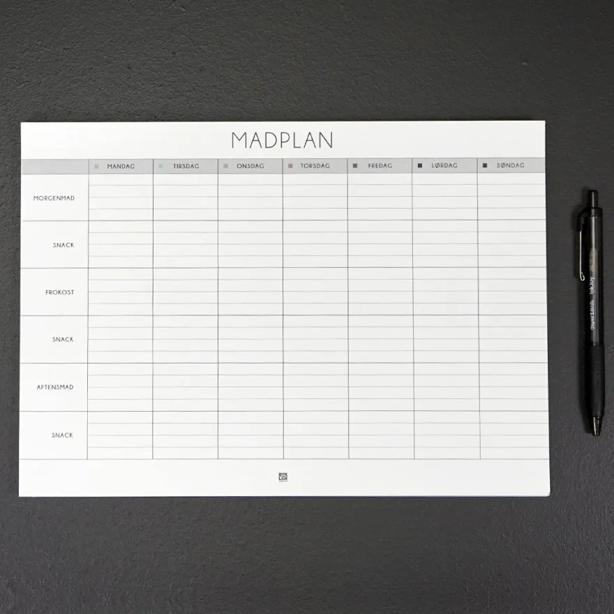 Boxdelux blok A4 - Madplan - Nordic