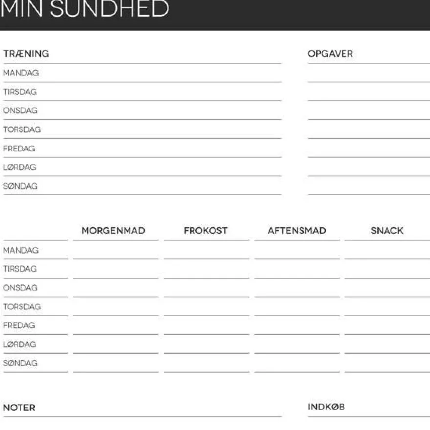 Boxdelux blok A4 - Min Sundhed