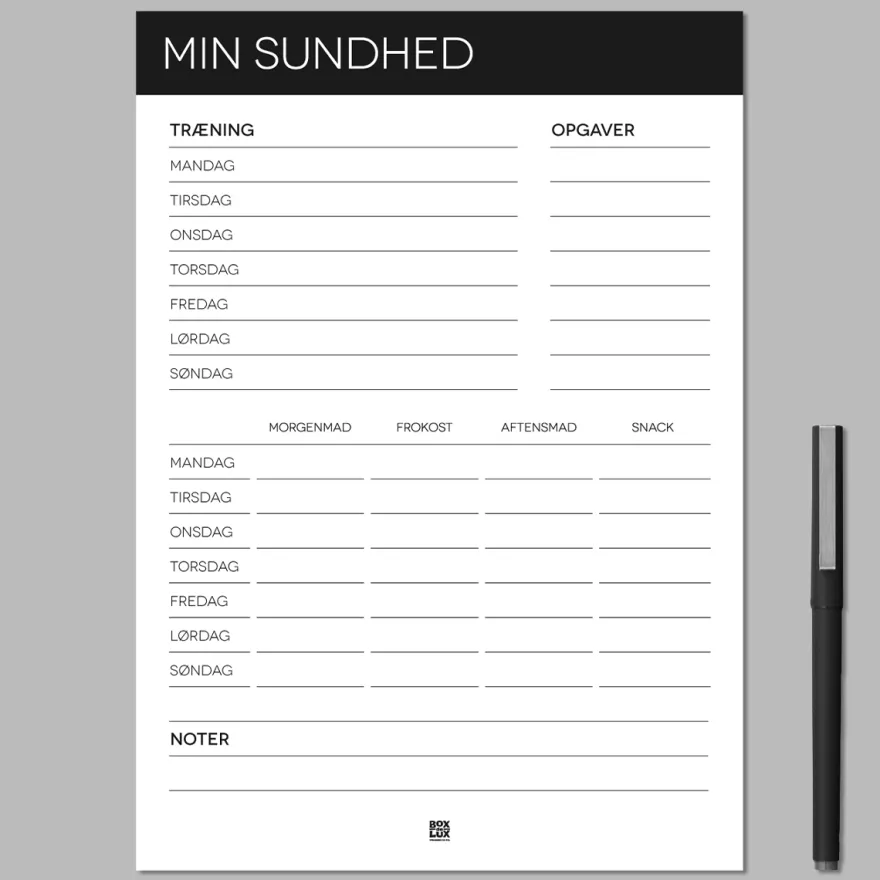 Boxdelux blok A4 - Min Sundhed