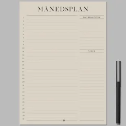 Boxdelux blok A4 - Månedsplan - Colorcode, beige