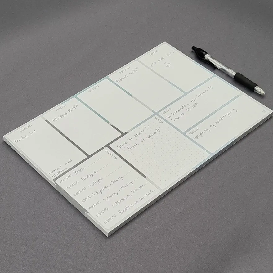Boxdelux blok A4 - Ugeplan - Artwerk
