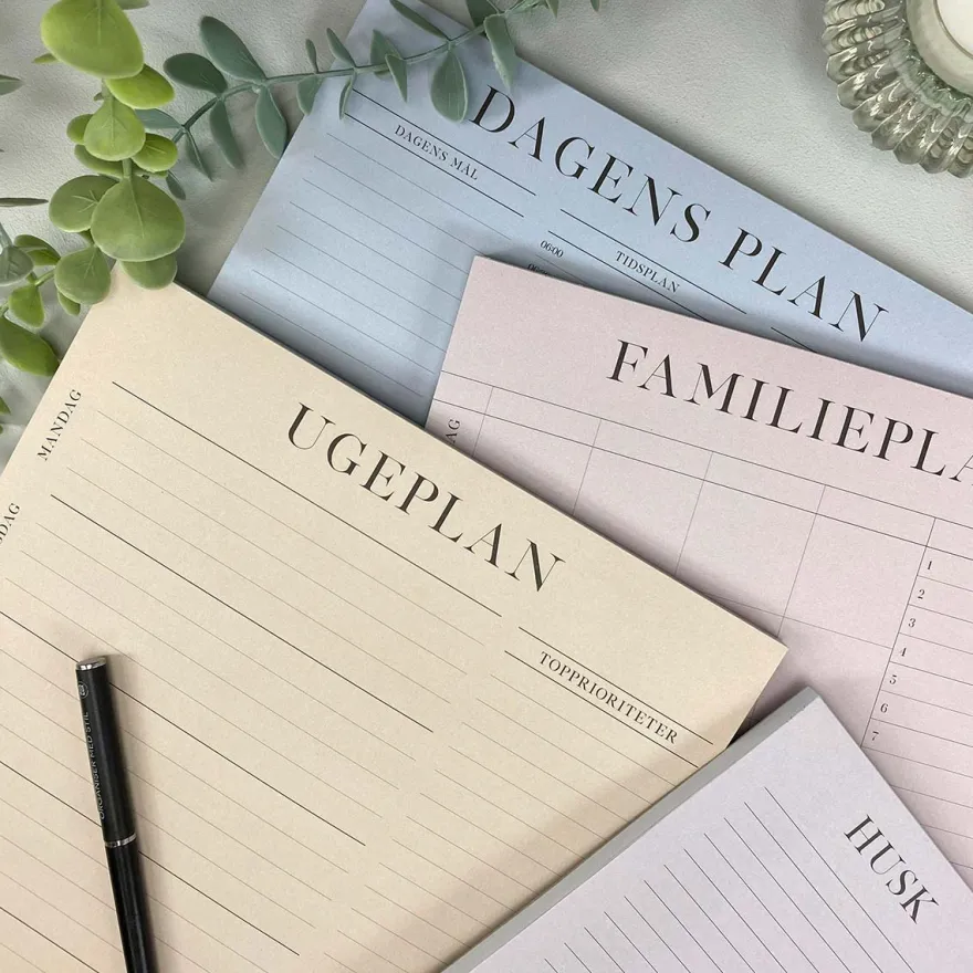 Boxdelux blok A4 - Ugeplan - Colorcode, beige