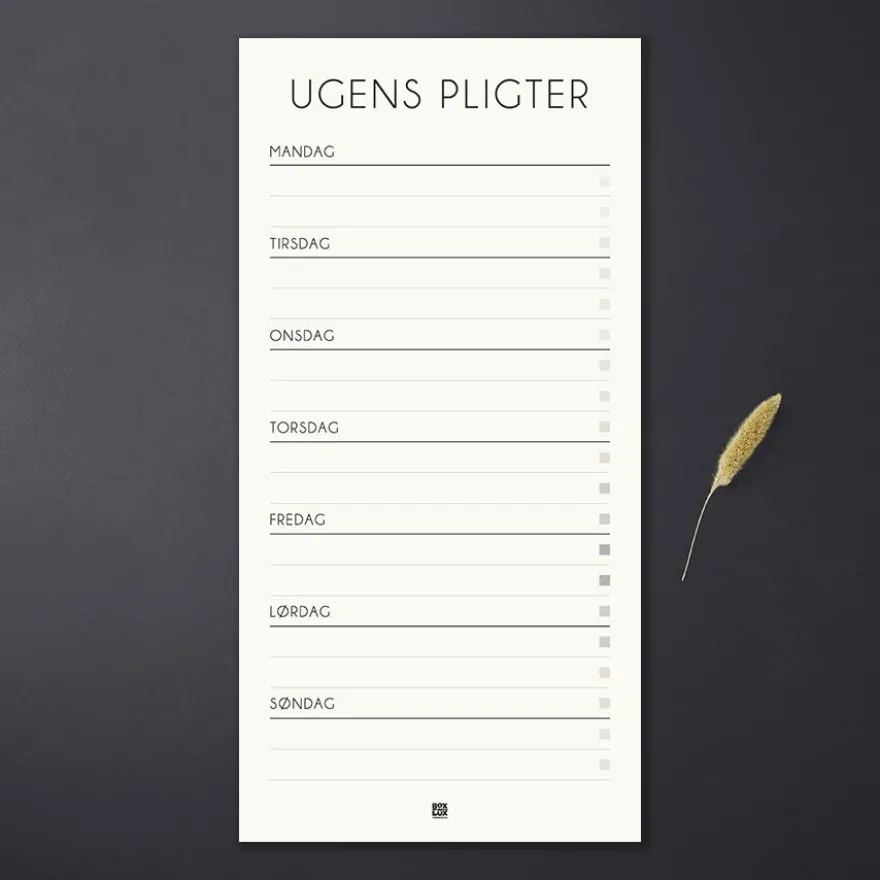 Boxdelux blok M65 - Ugens pligter - Nordic
