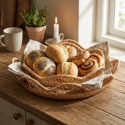 Bungalow Brødkurve i Rattan - Rund. Sæt med 2 stk