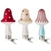Bungalow glasjulepynt med clips - Mushrooms, sæt af 3 stk - Multi