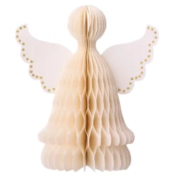 Bungalow honeycomb julepynt - Angel, 20 cm, cream