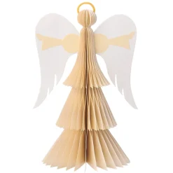 Bungalow honeycomb julepynt - Angel, 25 cm, cream