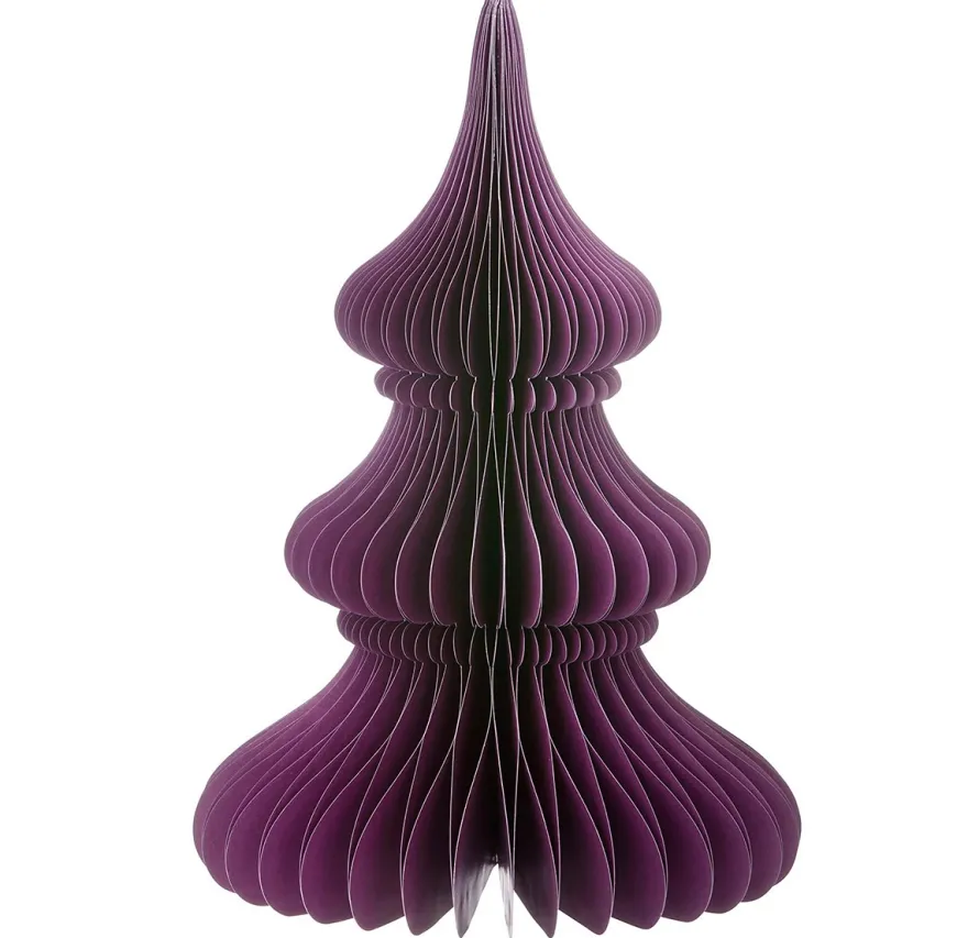Bungalow Honeycomb julepynt - Juletræ Noble - 30 cm. Plum