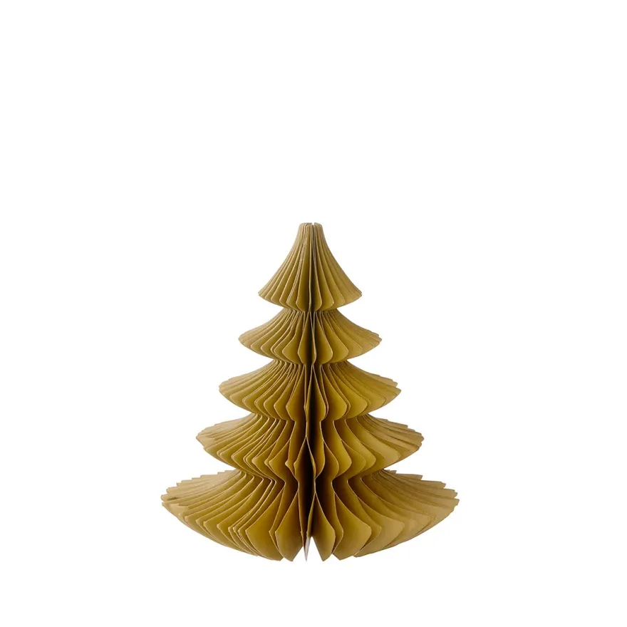 Bungalow Honeycomb julepynt - Juletræ Pine - 16 cm. Ochre