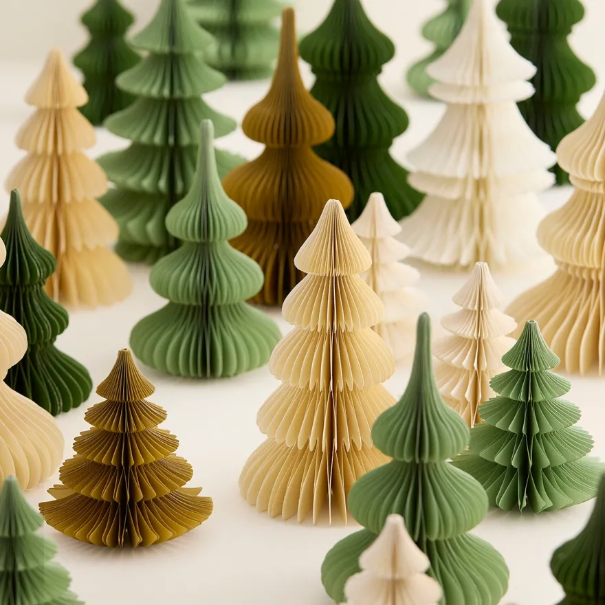 Bungalow Honeycomb julepynt - Juletræ Spruce - 24 cm. Ming