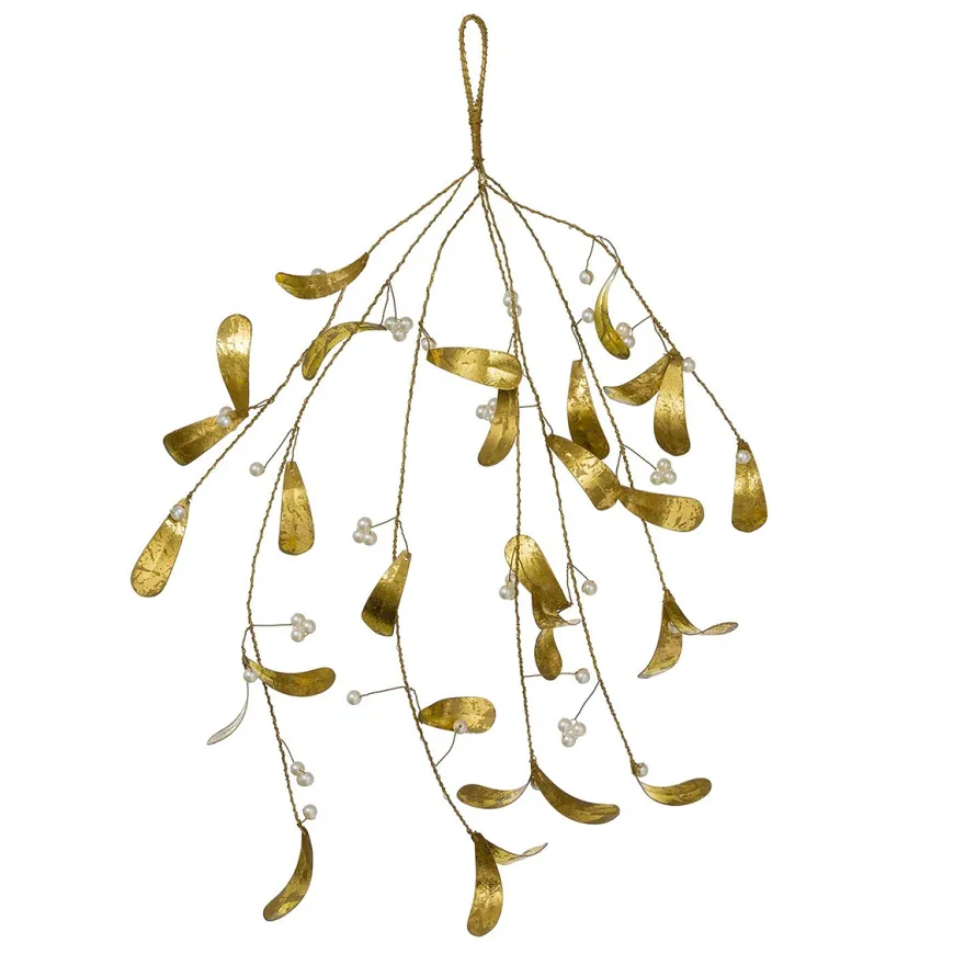 Bungalow julepynt - Mistelten i guld , Large