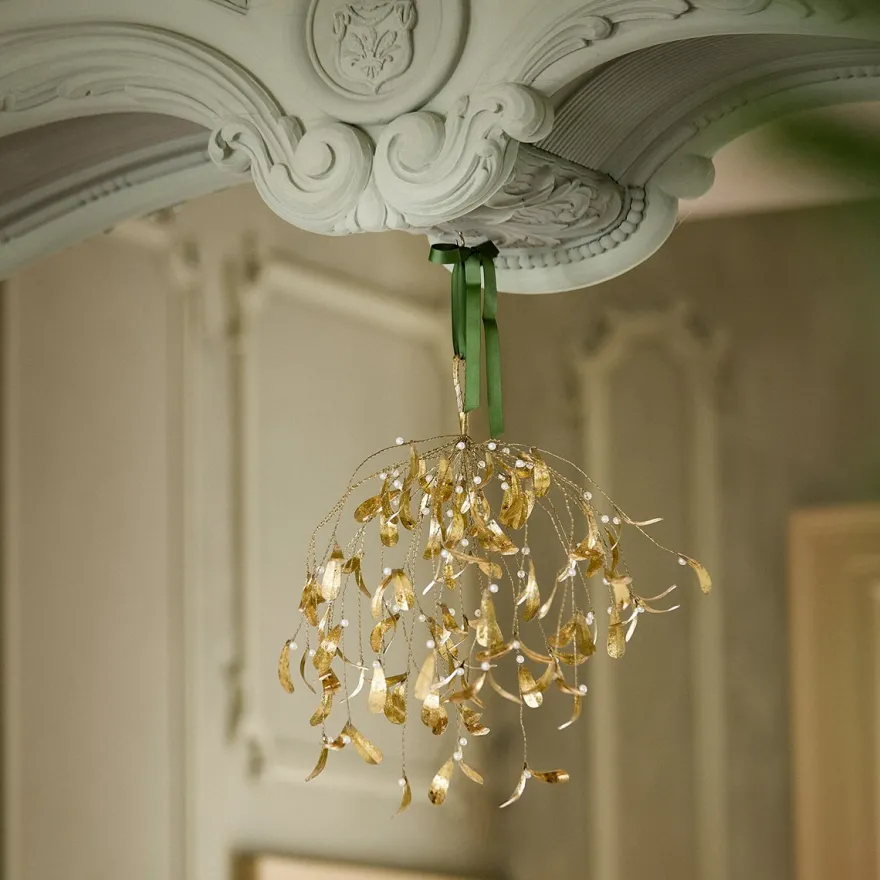 Bungalow julepynt - Mistelten i guld , XL
