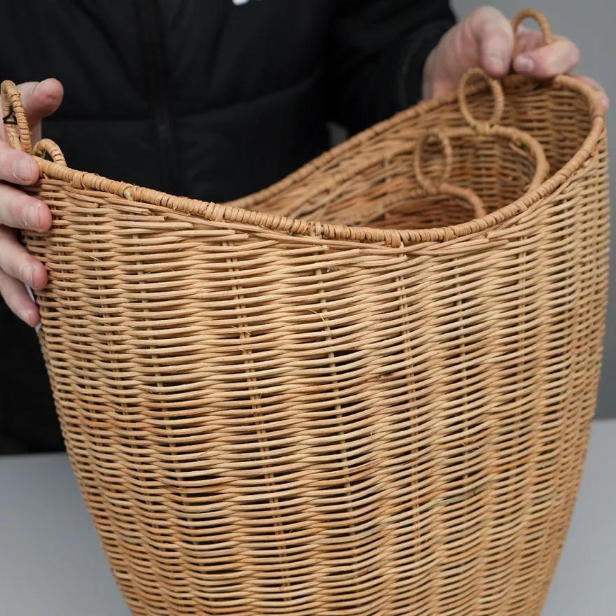 Bungalow kurvesæt i Rattan. Sæt med 3 stk