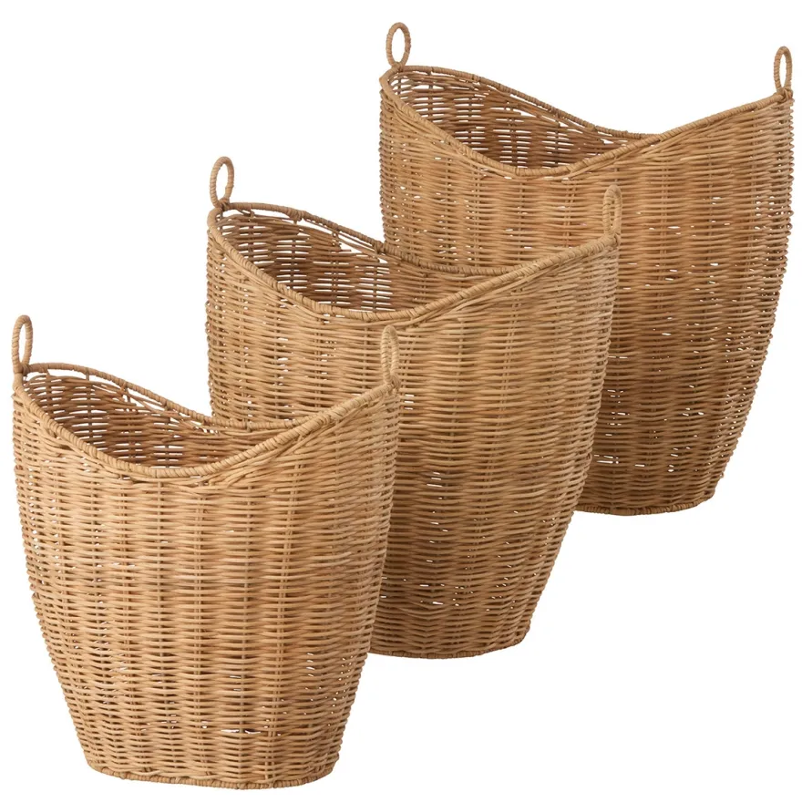 Bungalow kurvesæt i Rattan. Sæt med 3 stk