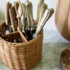 Bungalow rund bestikholder i Rattan