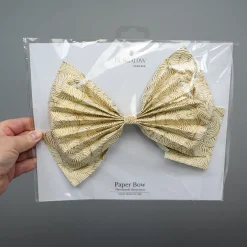 Bungalow Sløjfe i papir - Mara, Cream/Gold, 26 cm.