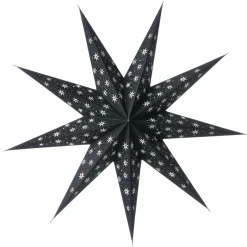 Bungalow Stjernelampe i papir - Cassiopeia Black, 60 cm.