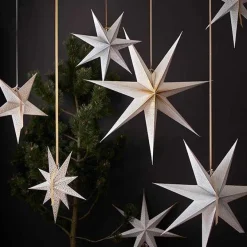 Bungalow Stjernelampe i papir - Cassiopeia Black, 60 cm.