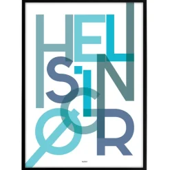 Bynavne Plakat - Blå Nuancer - Vælg by