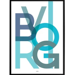 Bynavne Plakat - Blå Nuancer - Vælg by