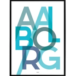 Bynavne Plakat - Blå Nuancer - Vælg by